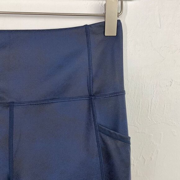 Zyia Active Distressed Blue Ankle Cinch Hi Rise 7/8 24 in Leggings 4 - Picture 3 of 5